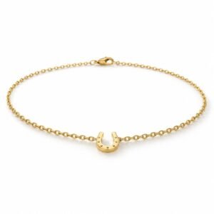 Women’s Gold Stainless Steel Horseshoe Pendant Necklace
