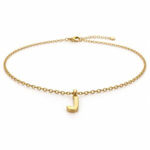 Women’s Gold Stainless Steel Initial J Necklace