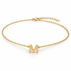 Women’s Gold Stainless Steel Initial M Necklace