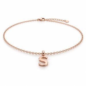 Women’s Rose Gold Stainless Steel Initial S Necklace