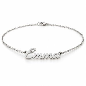 Women’s Silver Stainless Steel Emma Name Necklace