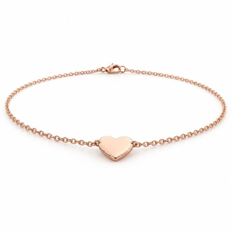 womens rose gold Stainless Steel engraving blank necklace, at a 45-degree angle on white