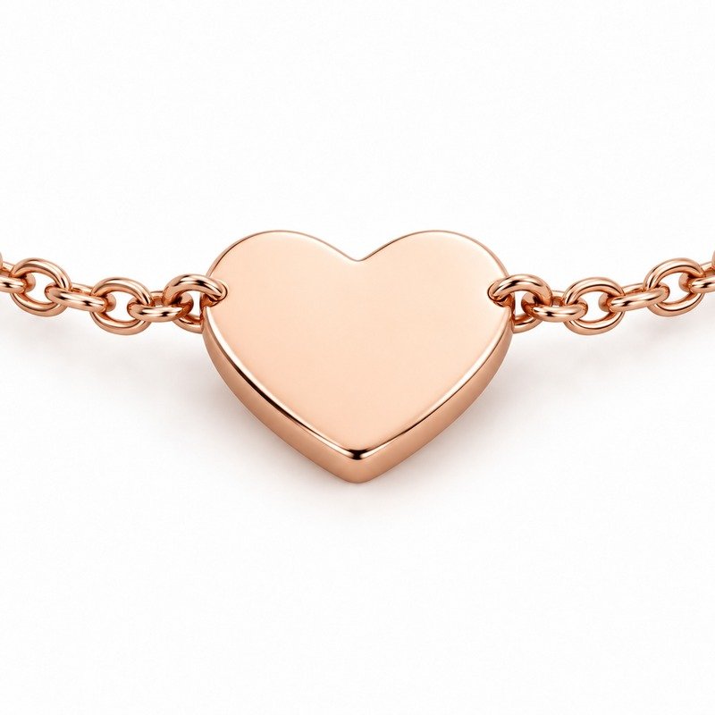 womens rose gold Stainless Steel engraving blank necklace, reverse side and connection structure on white