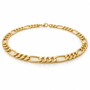Men’s Gold Stainless Steel 10mm Figaro Chain Necklace