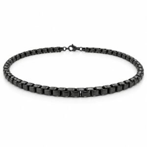 Men’s Black Stainless Steel 6mm Box Chain Necklace