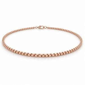 Women’s Rose Gold Stainless Steel 2mm Box Chain Necklace