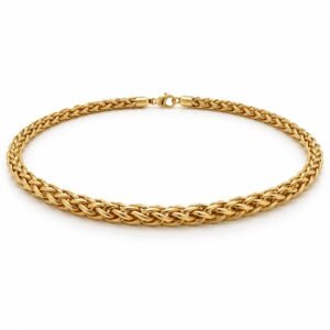 Men’s Gold Stainless Steel 6mm Wheat Chain Necklace
