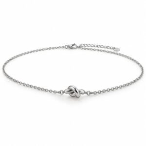 Women’s Silver Stainless Steel Knot Necklace