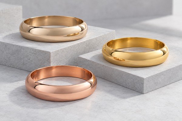 Gold bangle finish concepts for comparison