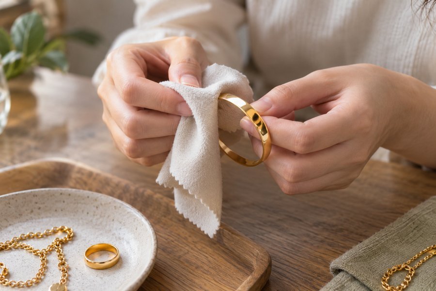 Gentle handling and cleaning of a necklace
