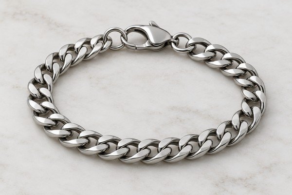 Silver chain bracelet and lobster clasp
