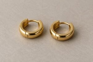 Stainless steel huggie earrings