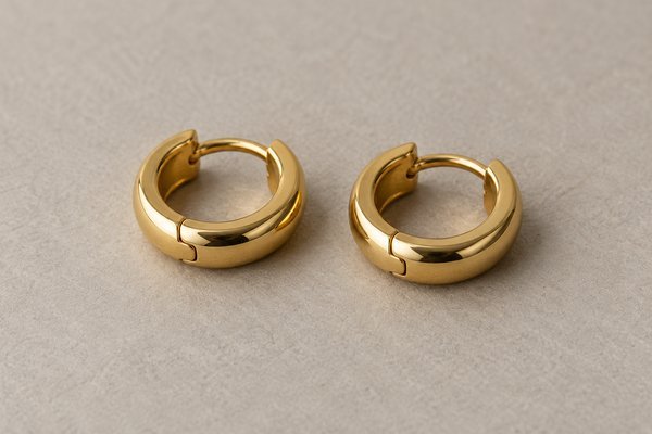 Stainless steel huggie earrings