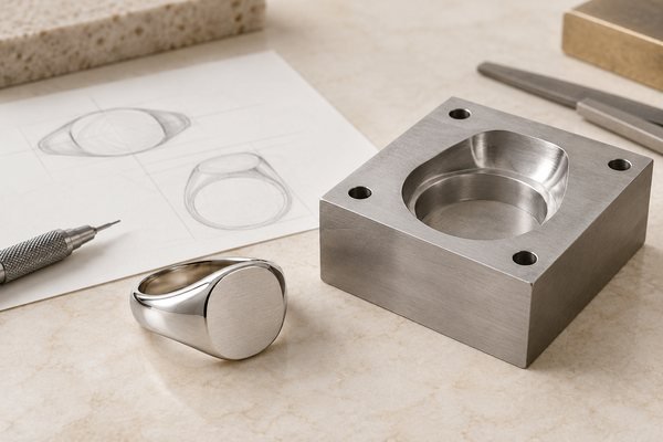 Illustrative Ring development concept with a tooling block