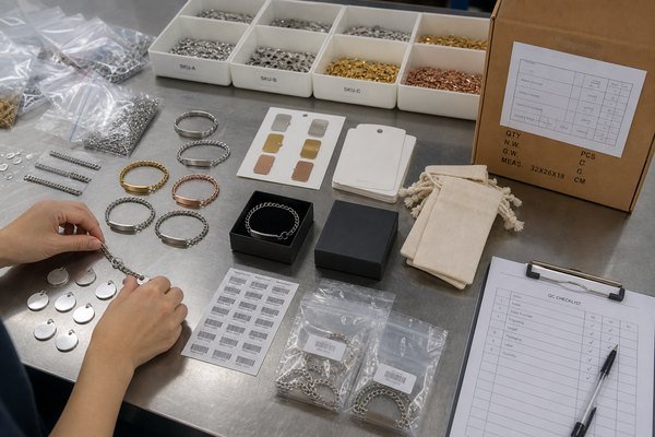Private label jewelry manufacturer production system private label jewelry manufacturer handling logo packaging and QC