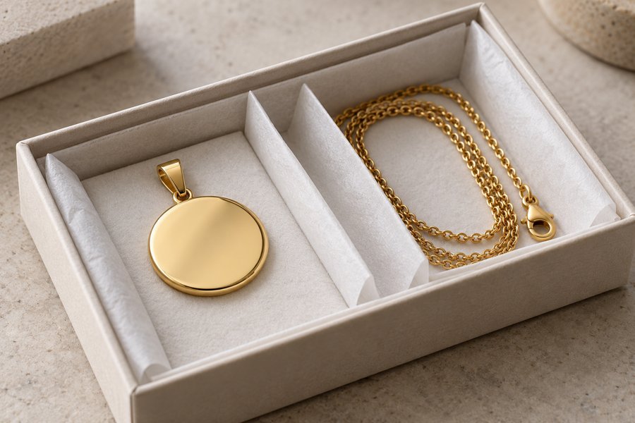 Jewelry surfaces separated by protective packaging