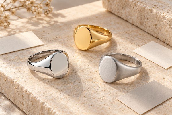 Silver and gold signet ring design concepts