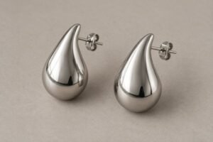 Silver sculptural statement earrings for wholesale jewelry collections