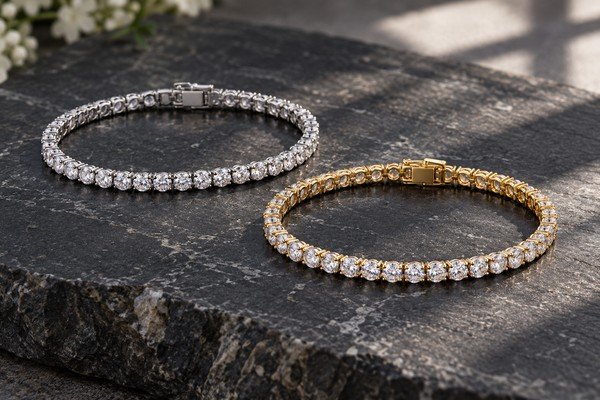 Silver and gold tennis bracelet concepts